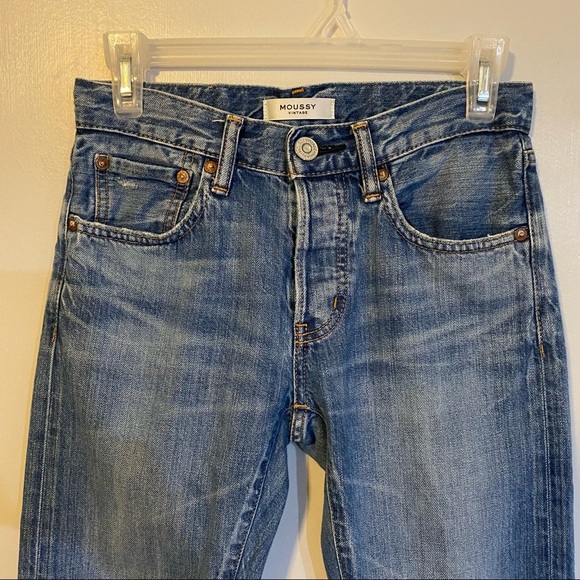 MOUSSY Button Fly Mid Rise Tapered Jeans Size 24 - Picture 10 of 10